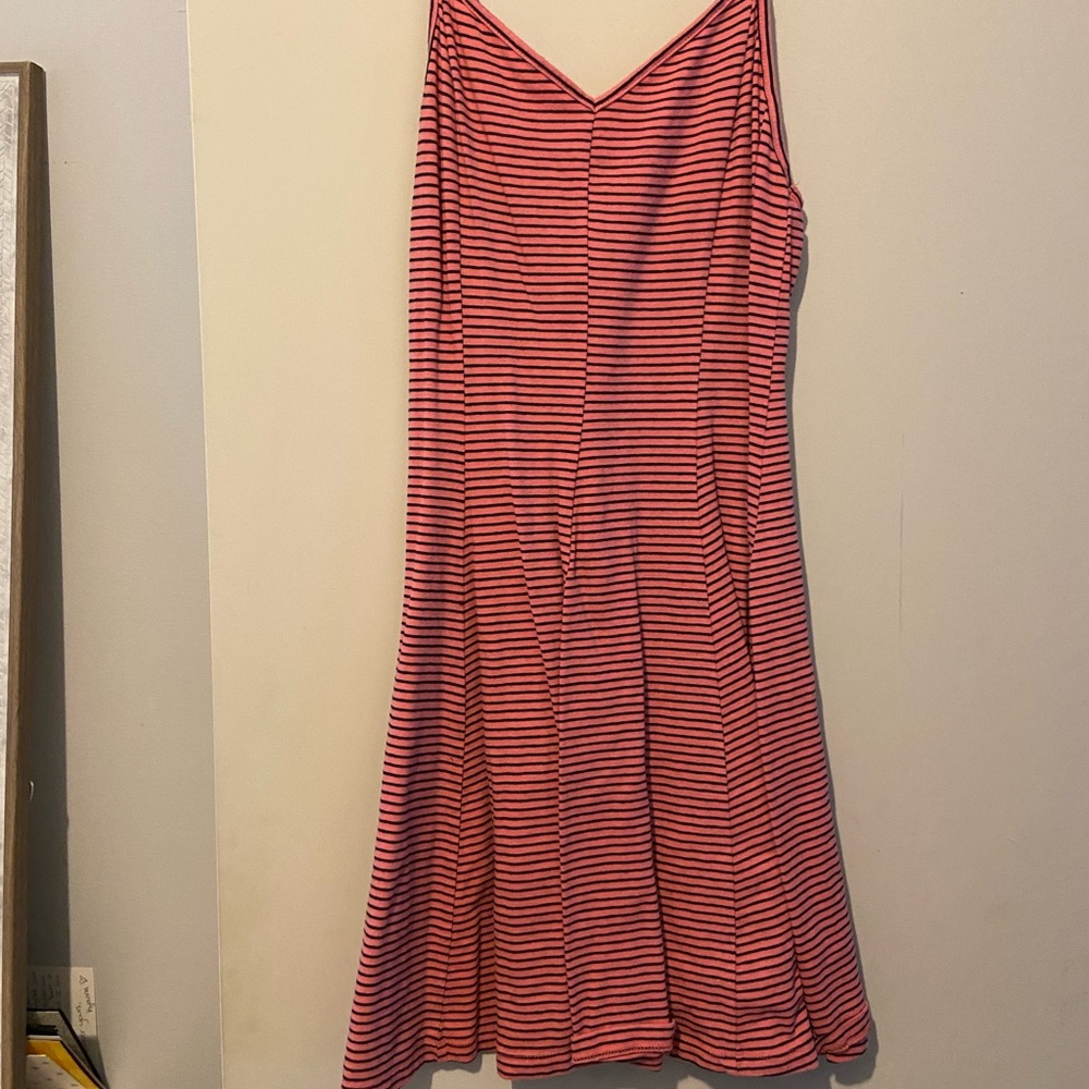 Pink striped skater dress